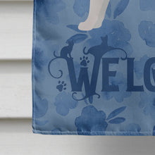 Load image into Gallery viewer, Khao Manee #1 Cat Welcome Flag Canvas House Size CK4900CHF