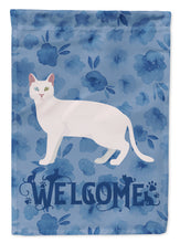 Load image into Gallery viewer, Khao Manee #1 Cat Welcome Flag Canvas House Size CK4900CHF