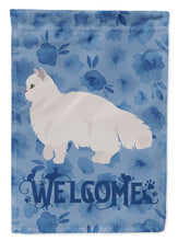Load image into Gallery viewer, White Persian Traditional Cat Welcome Flag Canvas House Size CK4947CHF