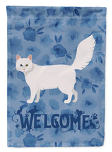Load image into Gallery viewer, Turkish Angora Cat Welcome Flag Canvas House Size CK4998CHF