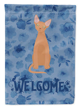 Load image into Gallery viewer, Devon Rex #1 Cat Welcome Garden Flag - Outdoor Decorative Yard Flag CK5028GF