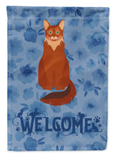 Load image into Gallery viewer, Somali Cat Welcome Flag Canvas House Size CK5065CHF