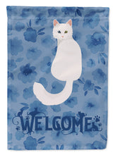 Load image into Gallery viewer, Turkish Angora Cat Welcome Flag Canvas House Size CK5073CHF