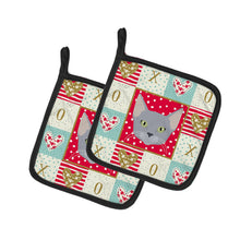 Load image into Gallery viewer, Russian Blue Cat Love Pot Holders - Set of 2 - Heat-Resistant Kitchen Essentials CK5154PTHD