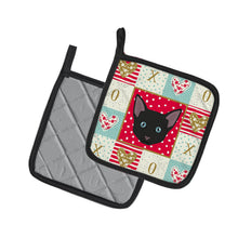 Load image into Gallery viewer, Russian White Black Cat Love Pot Holders - Set of 2 - Heat-Resistant Kitchen Essentials CK5155PTHD