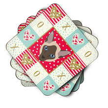 Load image into Gallery viewer, Siamese Modern Cat Love Coasters - Set of 4 Lightweight Foam, Absorbent Drink Coasters  CK5162FC