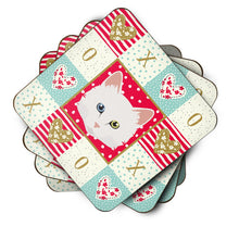 Load image into Gallery viewer, Turkish Angora Cat Love Coasters - Set of 4 Lightweight Foam, Absorbent Drink Coasters  CK5175FC