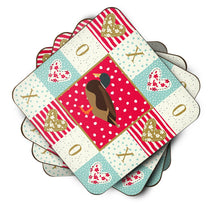 Load image into Gallery viewer, Silver Bantam Duck Love Coasters - Set of 4 Lightweight Foam, Absorbent Drink Coasters  CK5294FC