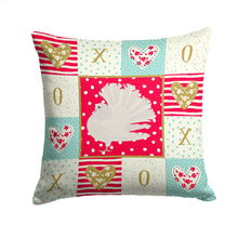 Load image into Gallery viewer, Silver Fantail Pigeon Love Throw Pillow - 14x14 Decorative Pillow – Art for Your Home &amp; Patio CK5377PW1414