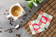 Load image into Gallery viewer, Hermelin Rabbit Love Coasters - Set of 4 Lightweight Foam, Absorbent Drink Coasters  CK5391FC