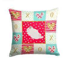 Load image into Gallery viewer, Pink and White Chinchilla Love Throw Pillow - 14x14 Decorative Pillow – Art for Your Home &amp; Patio CK5424PW1414