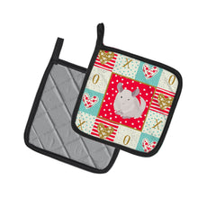 Load image into Gallery viewer, White Dominant Chinchilla Love Pot Holders - Set of 2 - Heat-Resistant Kitchen Essentials CK5425PTHD