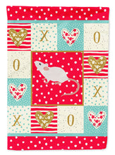 Load image into Gallery viewer, White Domestic Mouse Love Flag Canvas House Size CK5454CHF