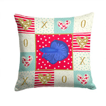 Load image into Gallery viewer, Super Delta Tail Betta Love Throw Pillow - 14x14 Decorative Pillow – Art for Your Home &amp; Patio CK5493PW1414