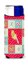 Load image into Gallery viewer, French Curly Canary Love   Hugger for slim cans CK5502MUK
