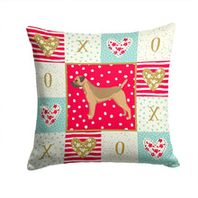 Load image into Gallery viewer, Border Terrier Love Throw Pillow - 14x14 Decorative Pillow – Art for Your Home &amp; Patio CK5913PW1414
