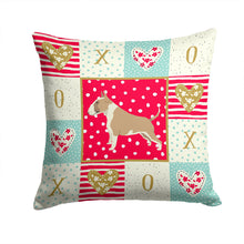 Load image into Gallery viewer, Fawn and White Bull Terrier Love Throw Pillow - 14x14 Decorative Pillow – Art for Your Home &amp; Patio CK5918PW1414