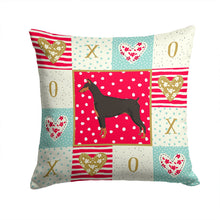 Load image into Gallery viewer, Doberman Pinscher Love Throw Pillow - 14x14 Decorative Pillow – Art for Your Home &amp; Patio CK5925PW1414