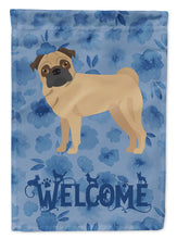 Load image into Gallery viewer, Pug Welcome Flag Canvas House Size CK6042CHF