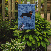 Load image into Gallery viewer, Black and Tan Dachshund Welcome Garden Flag – Decorative Outdoor Yard Flag CK6075GF
