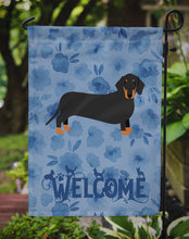 Load image into Gallery viewer, Black and Tan Dachshund Welcome Garden Flag – Decorative Outdoor Yard Flag CK6075GF