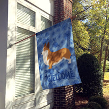 Load image into Gallery viewer, Corgi Welcome Flag Canvas House Size CK6147CHF