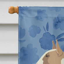 Load image into Gallery viewer, Fawn and White Bull Terrier Welcome Flag Canvas House Size CK6232CHF