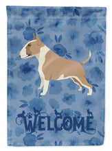 Load image into Gallery viewer, Fawn and White Bull Terrier Welcome Flag Canvas House Size CK6232CHF