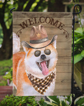 Load image into Gallery viewer, Akita Cowboy Dog Welcome Garden Flag – Western-Style Dog with Hat &amp; Sunglasses CK6275GF
