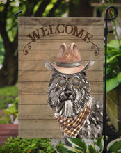 Load image into Gallery viewer, Bouvier des Flandres Cowboy Dog Welcome Garden Flag – Western-Style Dog with Hat &amp; Sunglasses CK6292GF