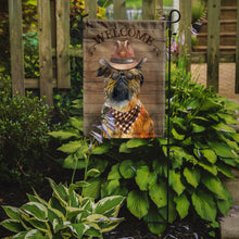 Load image into Gallery viewer, Brussels Griffon Cowboy Dog Welcome Garden Flag – Western-Style Dog with Hat &amp; Sunglasses CK6298GF