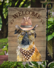 Load image into Gallery viewer, Brussels Griffon Cowboy Dog Welcome Garden Flag – Western-Style Dog with Hat &amp; Sunglasses CK6298GF