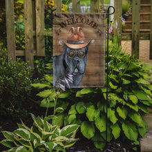 Load image into Gallery viewer, Cane Corso Cowboy Dog Welcome Garden Flag – Western-Style Dog with Hat &amp; Sunglasses CK6300GF