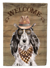 Load image into Gallery viewer, Cocker Spaniel #2 Cowboy Dog Welcome Garden Flag – Western-Style Dog with Hat &amp; Sunglasses CK6309GF
