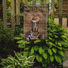 Load image into Gallery viewer, Doberman Pinscher Cowboy Dog Welcome Garden Flag – Western-Style Dog with Hat &amp; Sunglasses CK6316GF