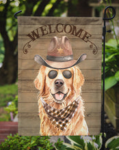 Load image into Gallery viewer, Golden Retriever Cowboy Dog Welcome Garden Flag – Western-Style Dog with Hat &amp; Sunglasses CK6322GF