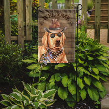 Load image into Gallery viewer, Labrador Retriever Cowboy Dog Welcome Garden Flag – Western-Style Dog with Hat &amp; Sunglasses CK6323GF