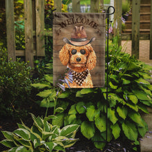 Load image into Gallery viewer, Poodle Cowboy Dog Welcome Garden Flag – Western-Style Dog with Hat &amp; Sunglasses CK6325GF