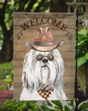 Load image into Gallery viewer, Shih Tzu Cowboy Dog Welcome Garden Flag – Western-Style Dog with Hat &amp; Sunglasses CK6326GF
