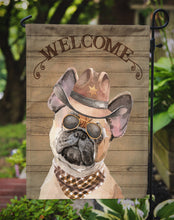 Load image into Gallery viewer, Fawn French Bulldog Cowboy Dog Welcome Garden Flag – Western-Style Dog with Hat &amp; Sunglasses CK6330GF