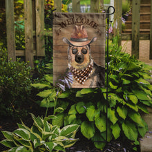 Load image into Gallery viewer, German Shepherd #2 Cowboy Dog Welcome Garden Flag – Western-Style Dog with Hat &amp; Sunglasses CK6331GF