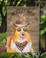 Load image into Gallery viewer, Sheltie Shetland Sheepdog Cowboy Dog Welcome Garden Flag – Western-Style Dog with Hat &amp; Sunglasses CK6359GF
