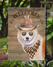 Load image into Gallery viewer, Shiba Inu Cowboy Dog Welcome Garden Flag – Western-Style Dog with Hat &amp; Sunglasses CK6361GF
