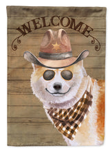 Load image into Gallery viewer, Shiba Inu Cowboy Dog Welcome Garden Flag – Western-Style Dog with Hat &amp; Sunglasses CK6361GF