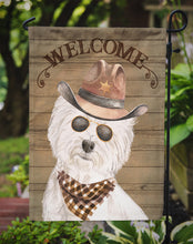 Load image into Gallery viewer, West Highland White Terrier Cowboy Dog Welcome Garden Flag – Western-Style Dog with Hat &amp; Sunglasses CK6375GF