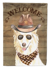 Load image into Gallery viewer, White Collie Country Dog Flag Canvas House Size CK6377CHF