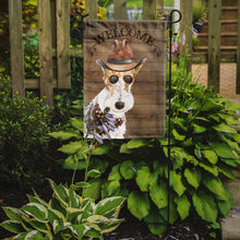 Load image into Gallery viewer, Fox Terrier Cowboy Dog Welcome Garden Flag – Western-Style Dog with Hat &amp; Sunglasses CK6378GF