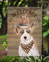 Load image into Gallery viewer, Jack Russell Terrier Cowboy Dog Welcome Garden Flag – Western-Style Dog with Hat &amp; Sunglasses CK6379GF