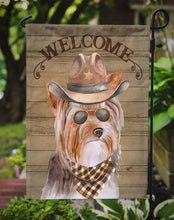 Load image into Gallery viewer, Yorkshire Terrier #3 Cowboy Dog Welcome Garden Flag – Western-Style Dog with Hat &amp; Sunglasses CK6381GF