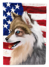 Load image into Gallery viewer, Alaskan Klee Kai American Flag Garden Flag - Outdoor Decorative Yard Flag CK6390GF